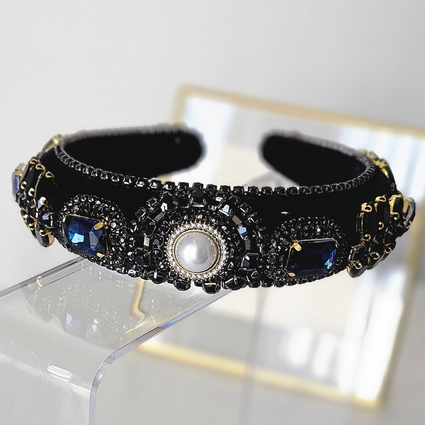 Colorful Rhinestone and Pearl Women's Headband - Fashionable and Glamorous Headwear