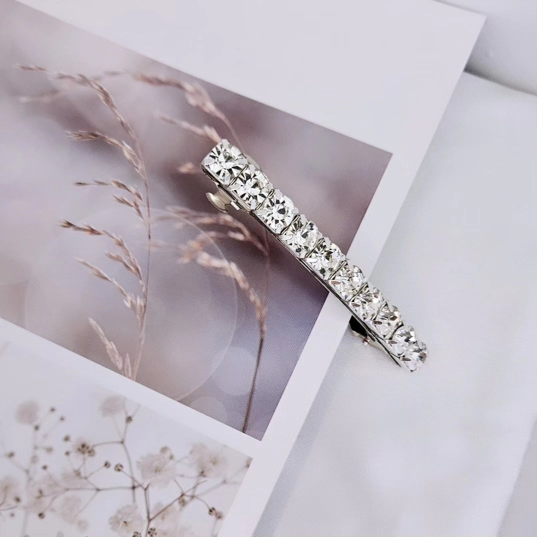 Crystal-Studded Automatic Hair Clip - Perfect for Brides and Daily Glam