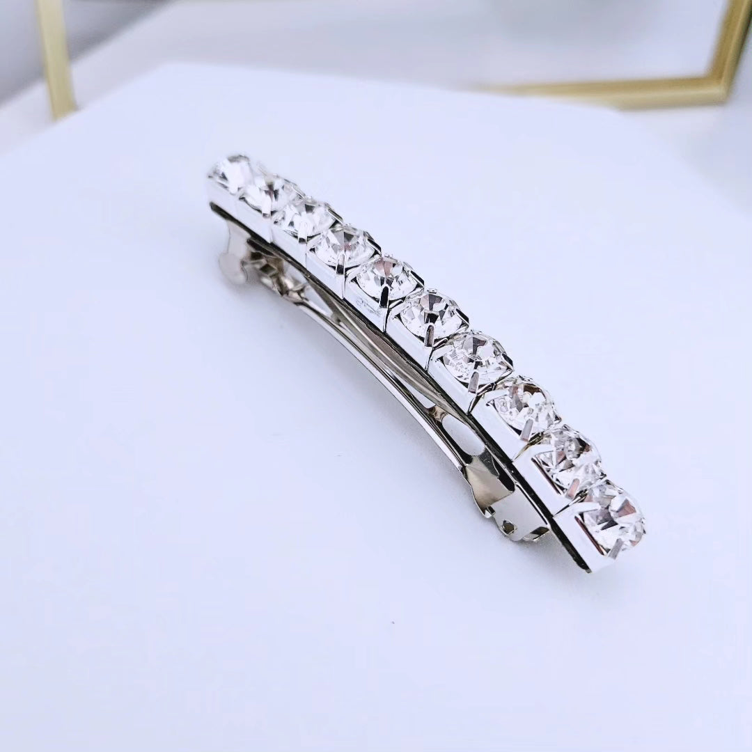 Crystal-Studded Automatic Hair Clip - Perfect for Brides and Daily Glam