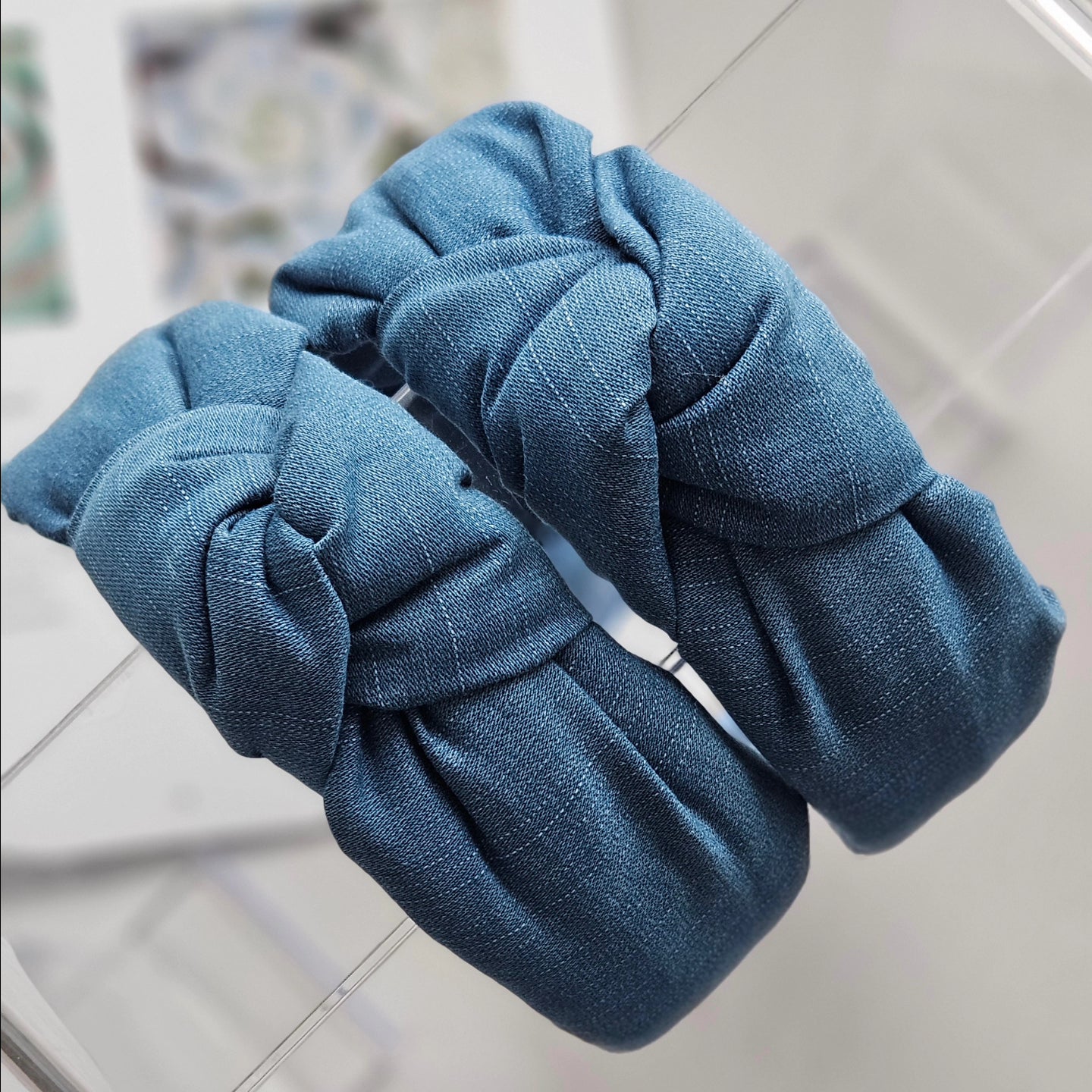 Dynamism Meets Comfort. Hairband Crafted from Denim Fabric with a Knotted Flair